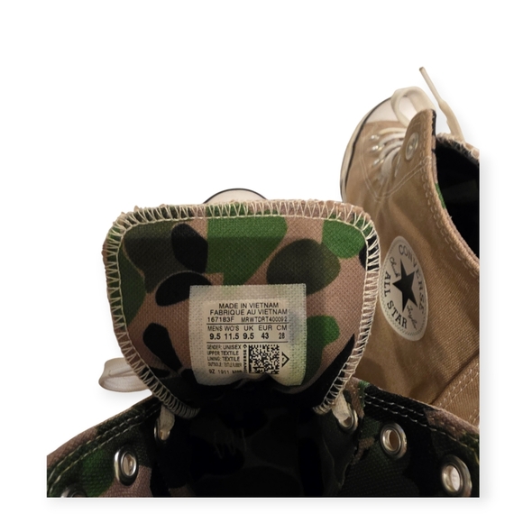 Converse Chuck Taylor All Star High Top Khaki Camo Pocket Hi Mens 9.5 Womens 11 - Picture 4 of 7